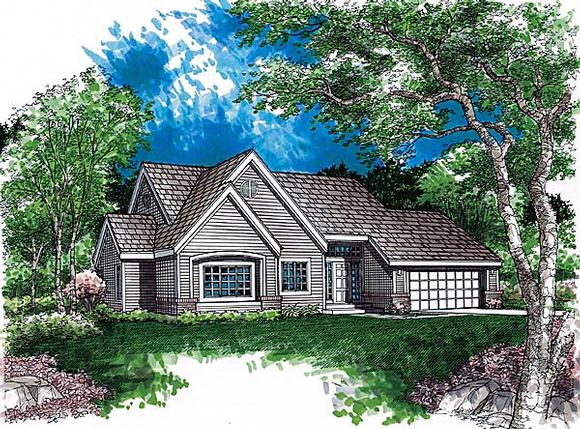 One-Story, Ranch House Plan 51111 with 2 Beds, 2 Baths, 2 Car Garage Elevation