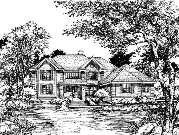 Country House Plan 51114 with 4 Beds, 4 Baths, 3 Car Garage Elevation