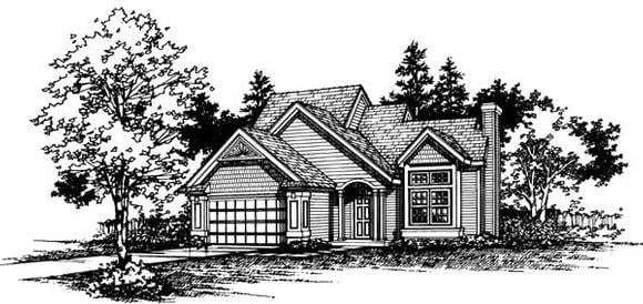House Plan 51123 with 3 Beds, 3 Baths, 2 Car Garage Elevation