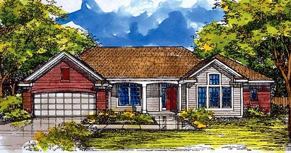 Country, One-Story House Plan 51126 with 2 Beds, 2 Baths, 2 Car Garage Elevation