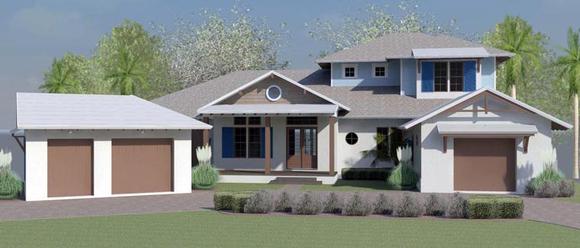 Coastal, Country, Craftsman, Florida, Ranch, Southern House Plan 51203 with 4 Beds, 5 Baths, 2 Car Garage Elevation