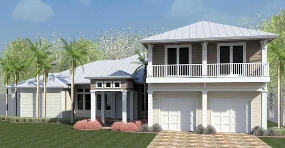 Coastal, Florida, Southern, Traditional House Plan 51204 with 4 Beds, 4 Baths, 2 Car Garage Elevation