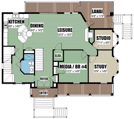 Coastal, Country, Craftsman, Farmhouse, Florida, Southern, Traditional House Plan 51217 with 3 Beds, 4 Baths, 2 Car Garage Second Level Plan