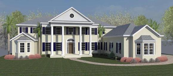 Colonial, Florida, Southern, Traditional House Plan 51218 with 5 Beds, 6 Baths, 5 Car Garage Elevation