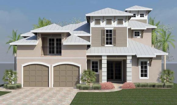 Coastal, Florida, Southern House Plan 51224 with 3 Beds, 5 Baths, 2 Car Garage Elevation