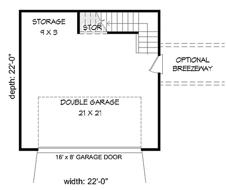 Traditional 2 Car Garage Plan 51419 First Level Plan