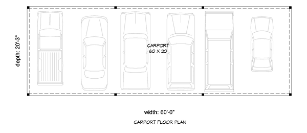 6 Car Garage Plan 51453 Level One