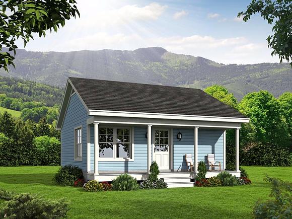 Cabin, Country, Ranch House Plan 51458 with 1 Beds, 1 Baths Elevation