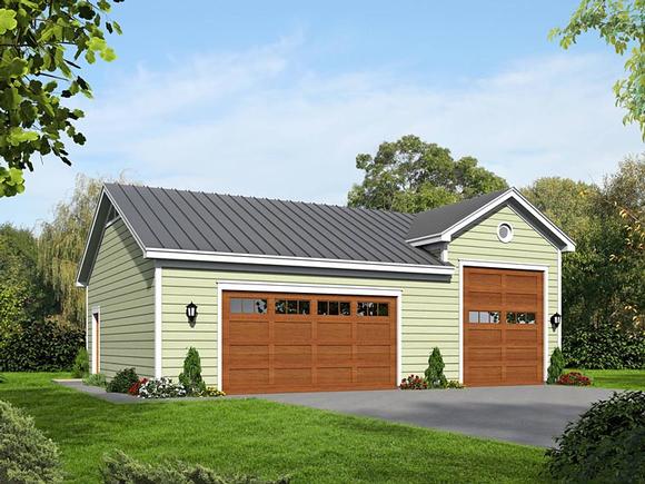 3 Car Garage Plan 51462 Elevation