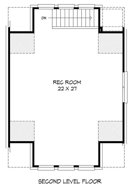 1 Car Garage Apartment Plan 51466 Second Level Plan