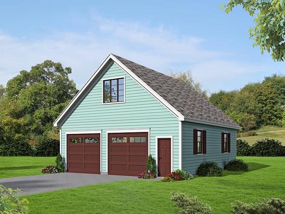 Traditional 4 Car Garage Plan 51482 Elevation