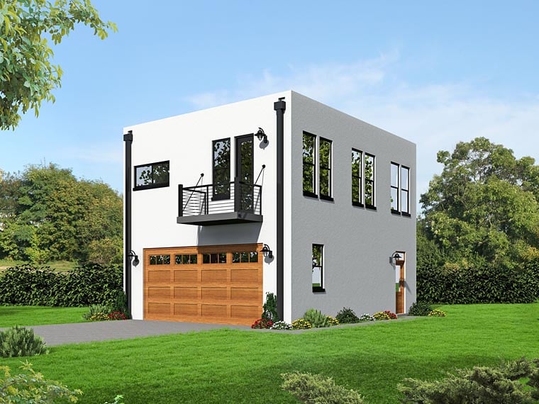 Contemporary, Modern Plan with 820 Sq. Ft., 2 Bedrooms, 1 Bathrooms, 2 Car Garage Elevation