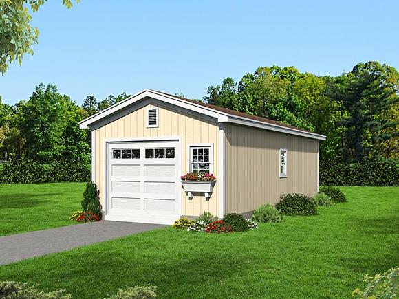 Traditional 1 Car Garage Plan 51502 Elevation