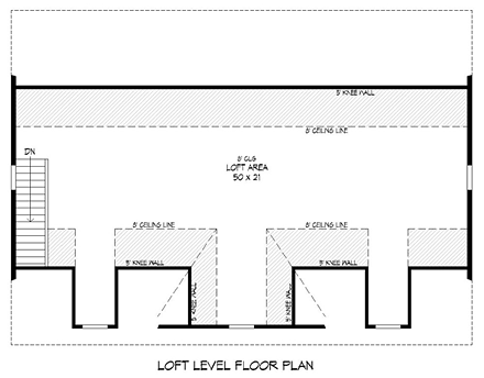 4 Car Garage Plan 51505 Second Level Plan