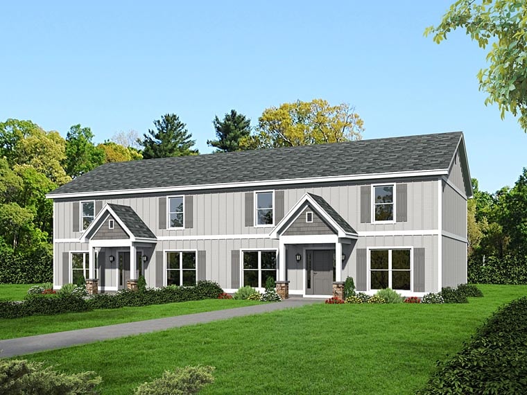 Traditional Multi-Family Plan 51508 with 8 Beds, 10 Baths Elevation