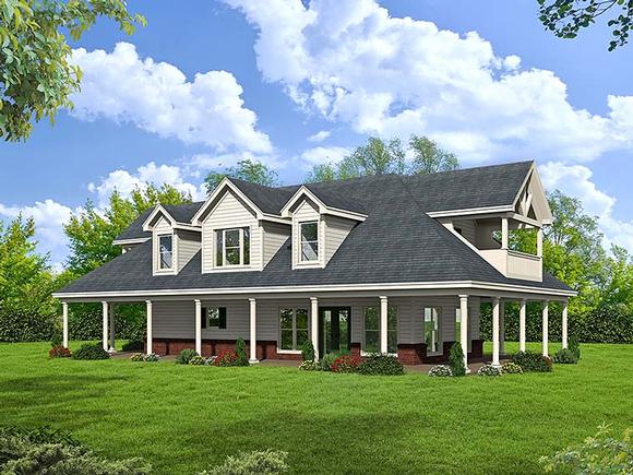Country, Southern, Traditional House Plan 51511 with 1 Beds, 2 Baths Elevation