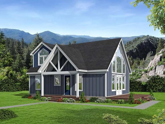 Contemporary, Traditional House Plan 51531 with 3 Beds, 2 Baths Elevation