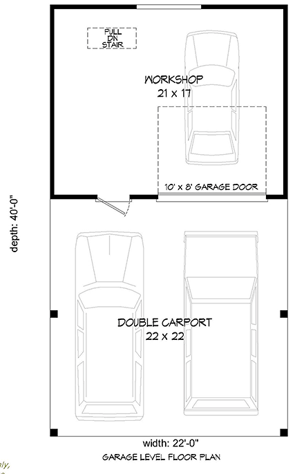 2 Car Garage Plan 51536 First Level Plan