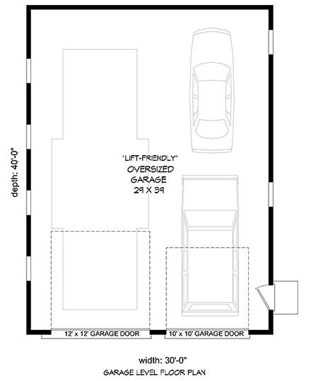 Modern 3 Car Garage Plan 51539, RV Storage First Level Plan