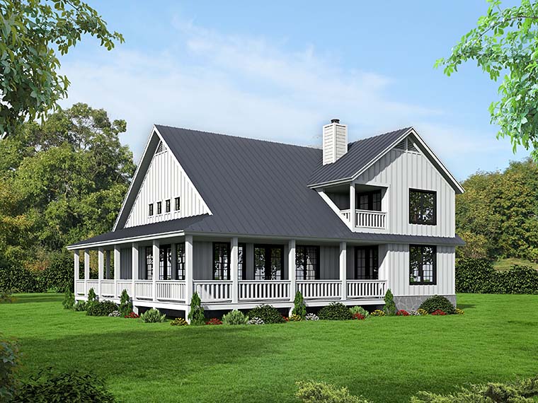 Cabin, Country, Southern, Traditional Plan with 2095 Sq. Ft., 3 Bedrooms, 3 Bathrooms Picture 3