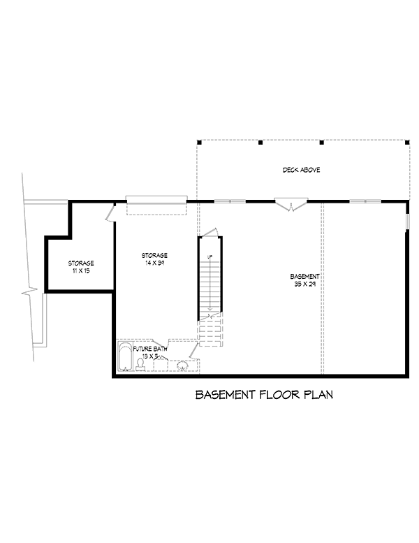 Contemporary, Country House Plan 51552 with 2 Beds, 2 Baths, 2 Car Garage Lower Level Plan
