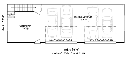 Modern 4 Car Garage Plan 51596 First Level Plan