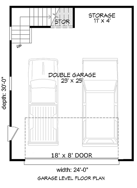 2 Car Garage Plan 51615 First Level Plan