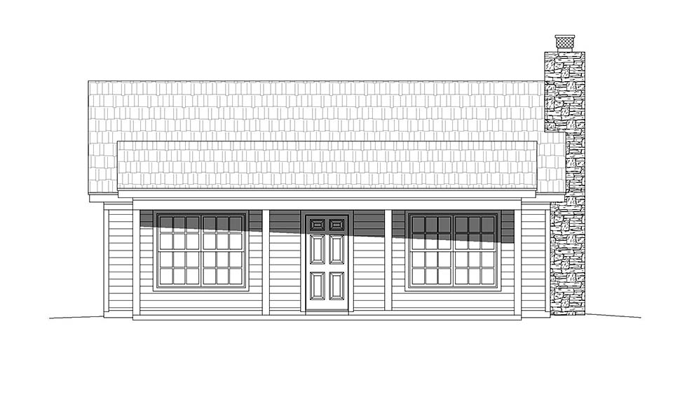 Cabin, Country Plan with 900 Sq. Ft., 2 Bedrooms, 1 Bathrooms Picture 4