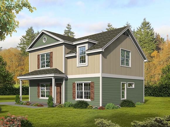 Traditional House Plan 51617 with 3 Beds, 3 Baths Elevation