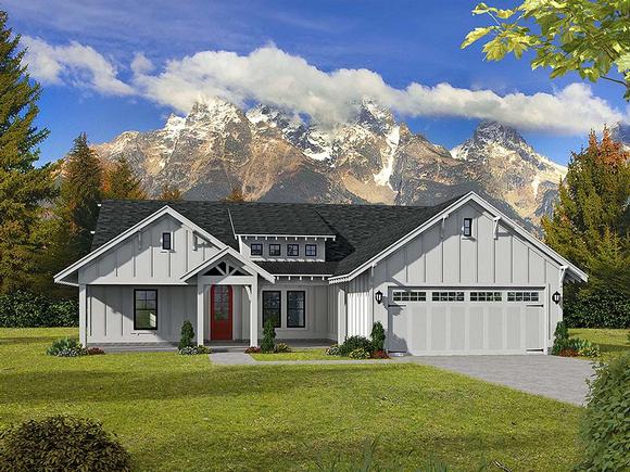 Country, Craftsman, Southern House Plan 51631 with 3 Beds, 3 Baths, 2 Car Garage Elevation