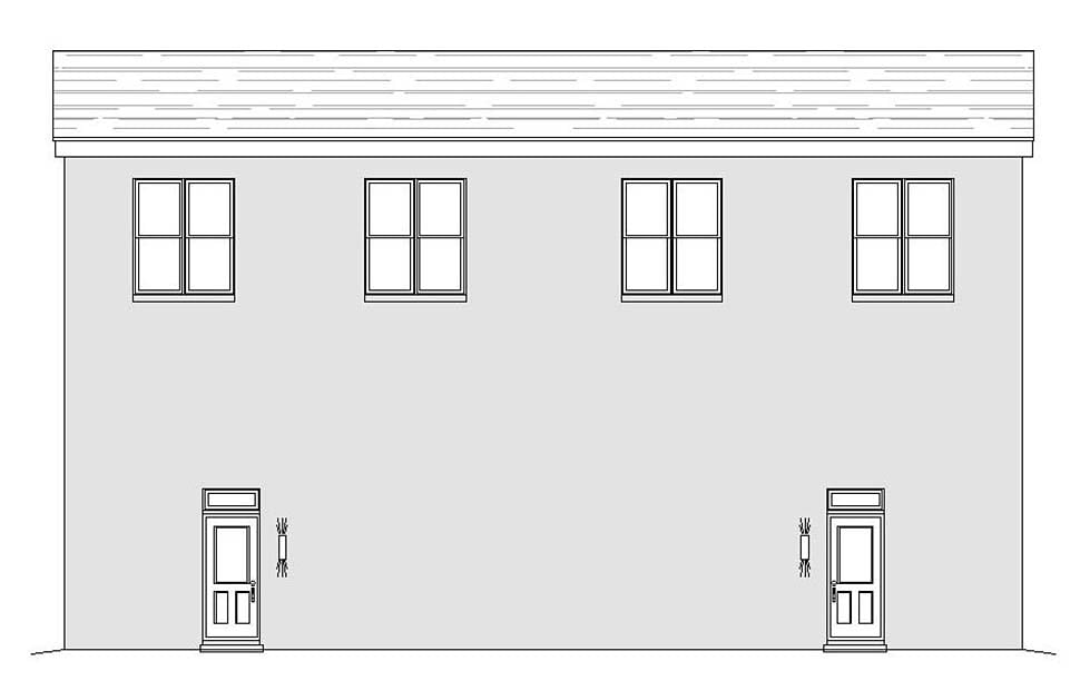 Coastal, Contemporary, Modern Multi-Family Plan 51636 with 6 Beds, 4 Baths, 4 Car Garage Rear Elevation