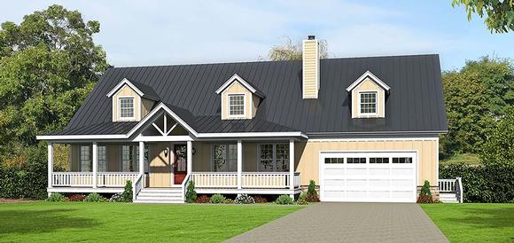 Country, Southern House Plan 51637 with 4 Beds, 5 Baths, 2 Car Garage Elevation