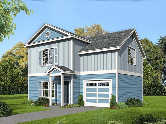 Colonial, Southern, Traditional House Plan 51638 with 2 Beds, 3 Baths, 1 Car Garage Elevation