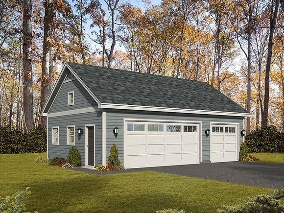 Traditional 3 Car Garage Plan 51642 Elevation