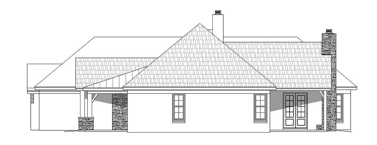 Country, Craftsman, Ranch Plan with 3012 Sq. Ft., 3 Bedrooms, 3 Bathrooms, 3 Car Garage Picture 2