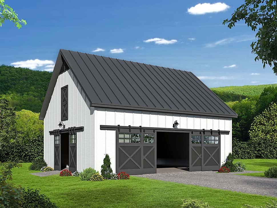 Country, Southern 2 Car Garage Plan 51649 Elevation