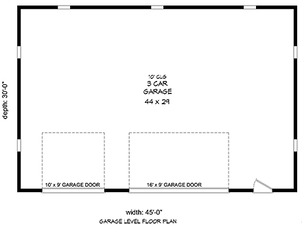 3 Car Garage Plan 51661 First Level Plan