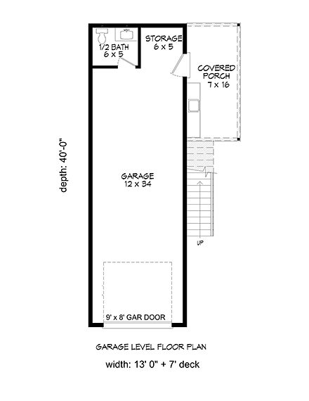 Country, Traditional 1 Car Garage Apartment Plan 51666 First Level Plan