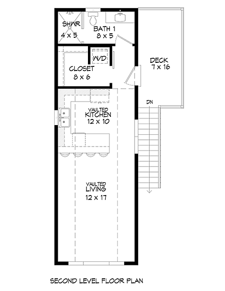 Country, Traditional 1 Car Garage Apartment Plan 51666 Second Level Plan