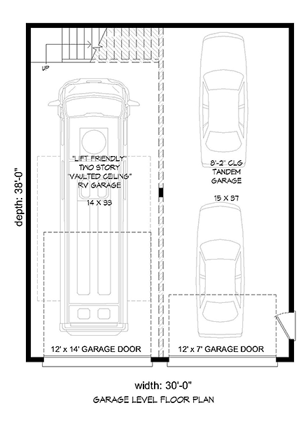 Contemporary, Modern 4 Car Garage Plan 51671, RV Storage First Level Plan