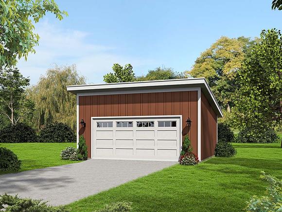 Cape Cod, Coastal, Contemporary, Saltbox 2 Car Garage Plan 51672 Elevation