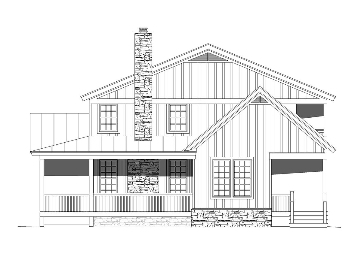 Country, Farmhouse, Traditional Plan with 2388 Sq. Ft., 4 Bedrooms, 3 Bathrooms Picture 2