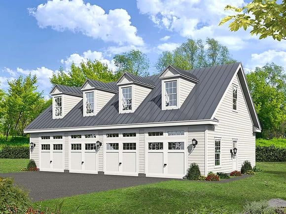 Bungalow, Cape Cod, Colonial, Country, Craftsman, European, Farmhouse, Historic, Ranch, Saltbox, Traditional 4 Car Garage Plan 51682 Elevation