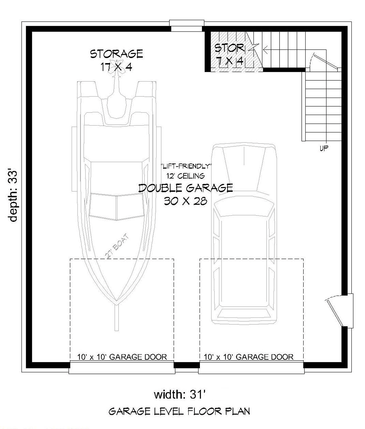 European, French Country, Traditional 2 Car Garage Plan 51684 Level One