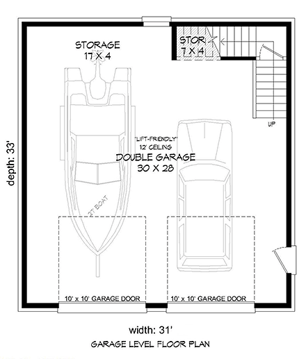 European, French Country, Traditional 2 Car Garage Plan 51684 First Level Plan