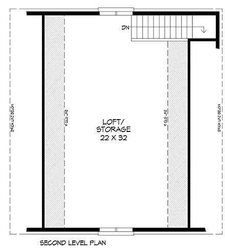 European, French Country, Traditional 2 Car Garage Plan 51684 Second Level Plan