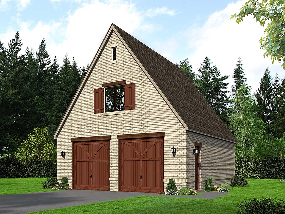 European, French Country, Traditional 2 Car Garage Plan 51684 Elevation