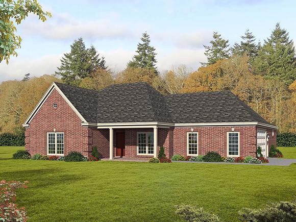 Country, Ranch, Traditional House Plan 51685 with 3 Beds, 3 Baths, 2 Car Garage Elevation