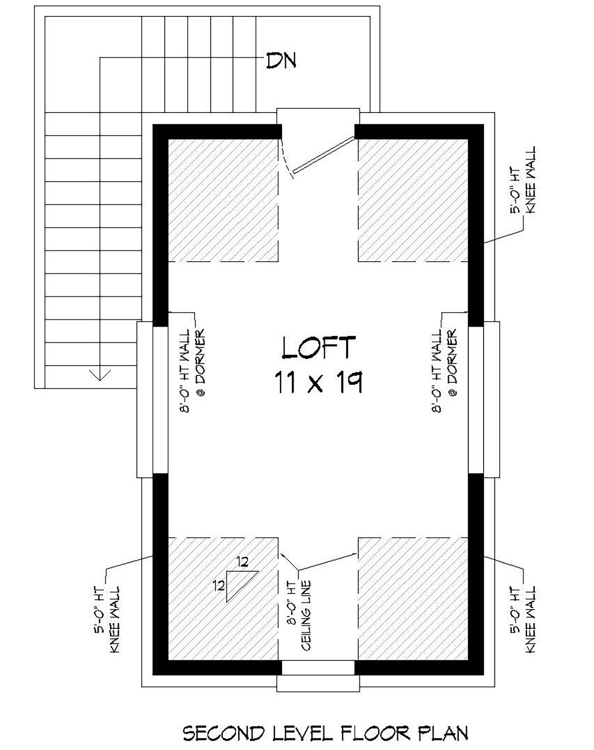 French Country, Traditional 1 Car Garage Plan 51691 Level Two
