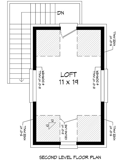 French Country, Traditional 1 Car Garage Plan 51691 Second Level Plan